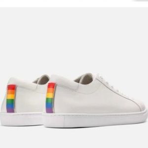 Kenneth Cole - Men’s white leather and rainbow Pride Sneakers